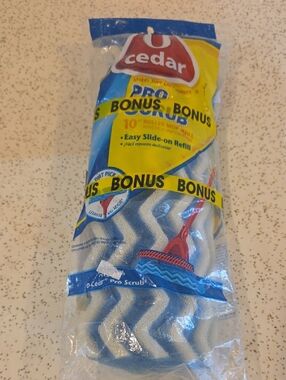 O-Cedar NEW Pro Scrub Roller Mop‎ Refill Blue & White 10"